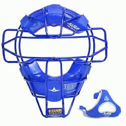 FM25LUC-Royal All-Star Sports Traditional Steel Baseball Catcher Face Mask w  Luc Pads, Royal